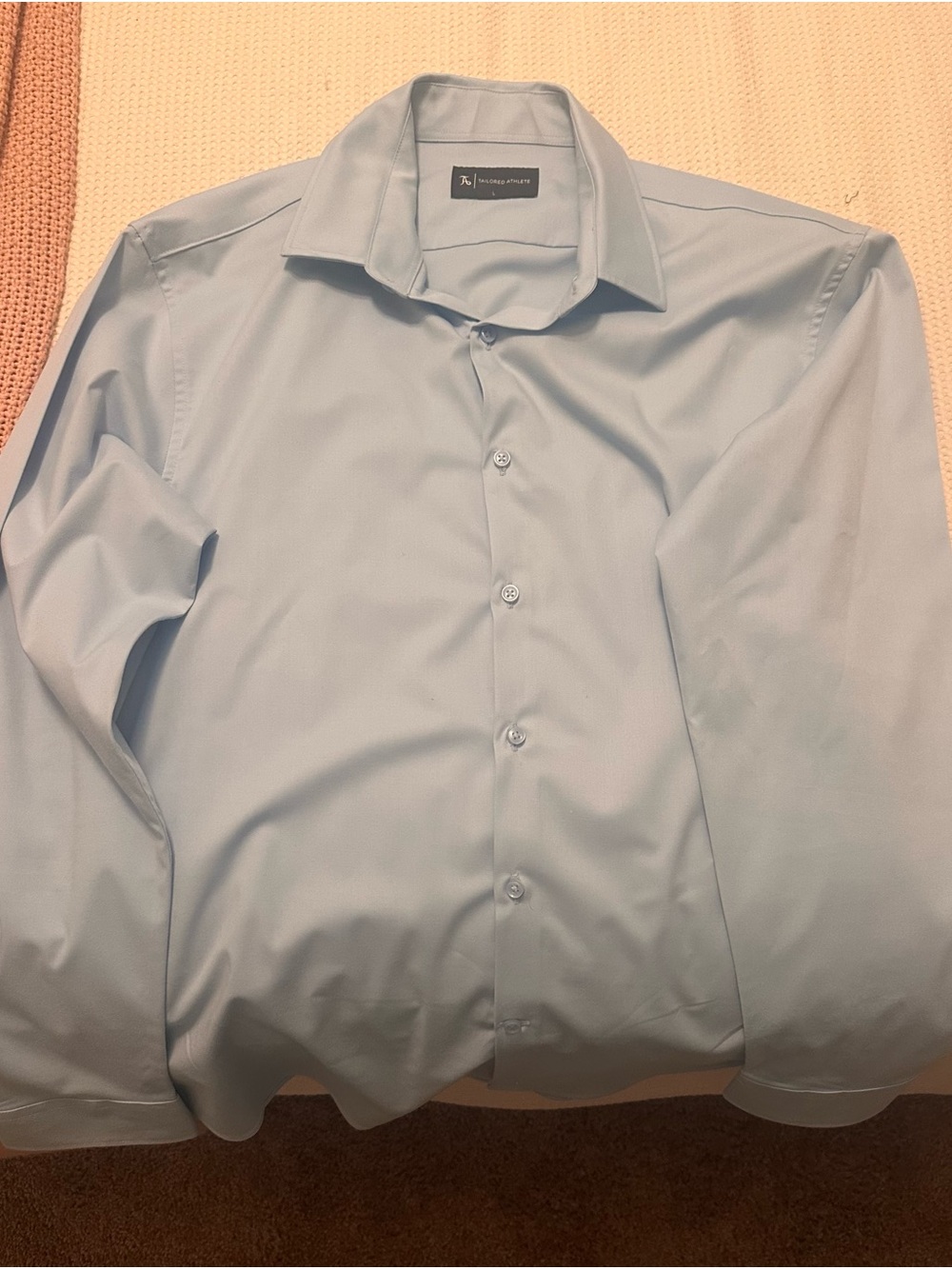 Tailored Athlete - Men's Light Blue Dress Shirt with Spread Collar